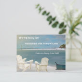 引っ越しました予算海ビーチ椅子の移動 案内ポストカード (スタンド正面)