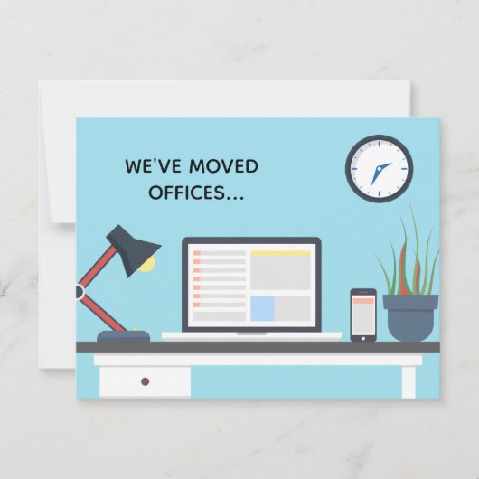 引っ越しました事務モダン所の住所の変更 案内状 (正面)