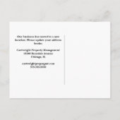 引っ越しました事務所プロフェッショナルの住所の変更 案内ポストカード (裏面)