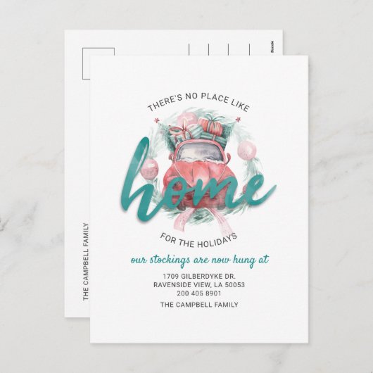 引っ越しました休日の住所の引越し案内 シーズンポストカード (正面/裏面)