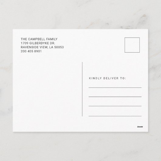 引っ越しました休日の住所の引越し案内 シーズンポストカード (裏面)