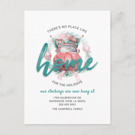 引っ越しました休日の住所の引越し案内 シーズンポストカード (正面)