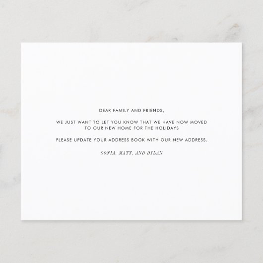 引っ越しました休日の引越し案内はがき (裏面)