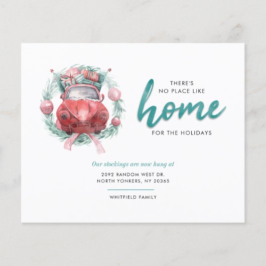 引っ越しました休日の引越し案内はがき (正面)