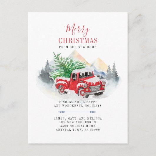 引っ越しました休日の引越し案内はがき シーズンポストカード (正面)