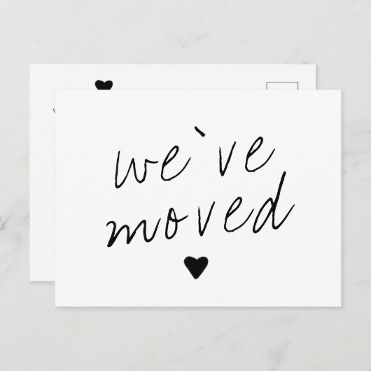 引っ越しました住所の変更の手書きフォント 案内ポストカード (正面/裏面)