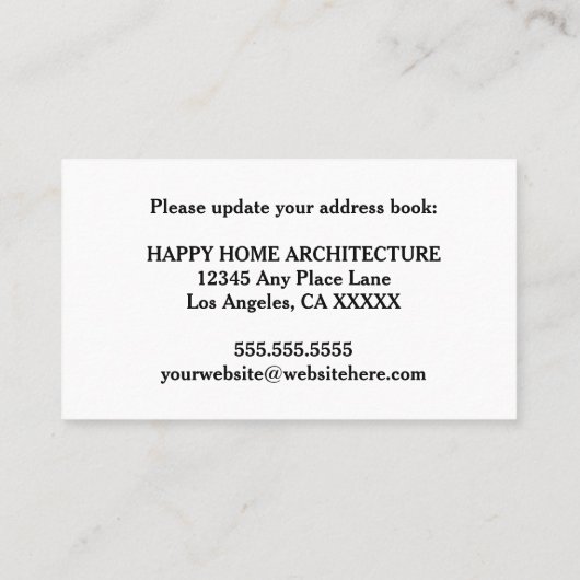 引っ越しました住所地又は事務所鍵の変更 名刺 (裏面)