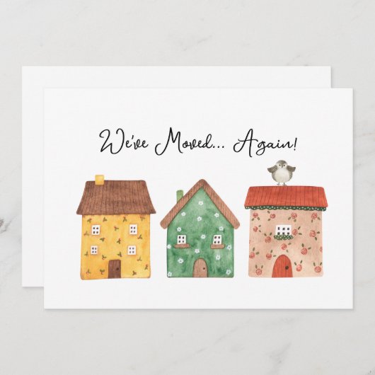 引っ越しました再おもしろい度新しいアドレス移動カード (正面/裏面)