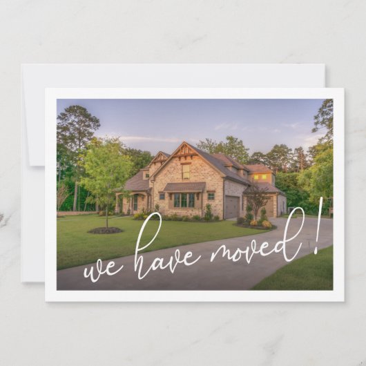 引っ越しました写モダン真引っ越しのお知らせ 案内状 (正面)