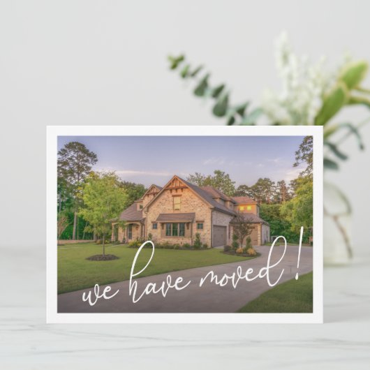 引っ越しました写モダン真引っ越しのお知らせ 案内状 (スタンド正面)