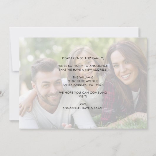 引っ越しました写モダン真引っ越しのお知らせ 案内状 (裏面)