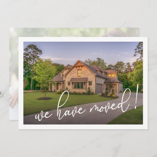 引っ越しました写モダン真引っ越しのお知らせ 案内状 (正面/裏面)