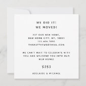 引っ越しました写真のアドレス変更のお知らせ 招待状 (裏面)