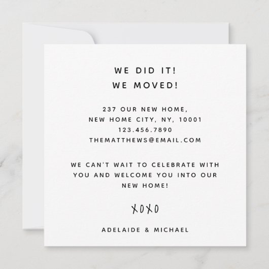 引っ越しました写真のアドレス変更のお知らせ 招待状 (裏面)