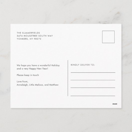 引っ越しました写真コラージュの移動告知 シーズンポストカード (裏面)