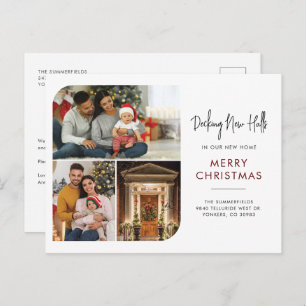 引っ越しました写真コラージュの移動告知 シーズンポストカード
