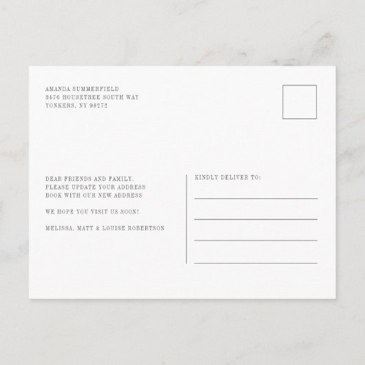 引っ越しました変更の移動 案内ポストカード (裏面)