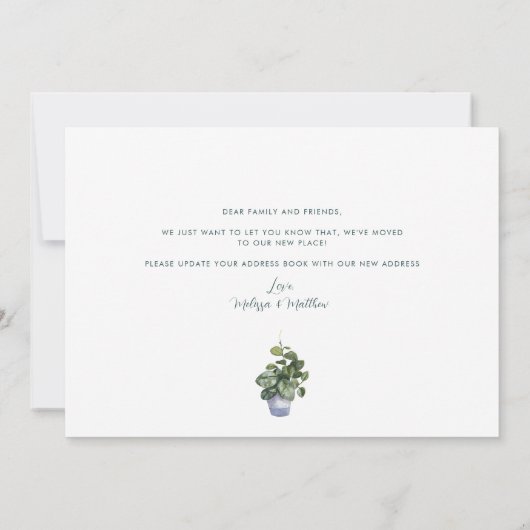 引っ越しました変更の移動 案内状 (裏面)