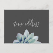 引っ越しました多肉質ニューホームグレー 案内ポストカード (正面)