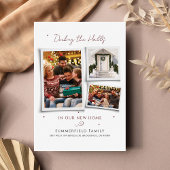 引っ越しました家族のクリスマス写真の新しいアドレス シーズンポストカード