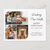 引っ越しました家族のクリスマス写真の移動 案内ポストカード (正面)