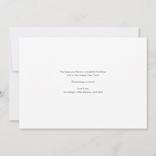 引っ越しました家族のクリスマス写真の移動 案内状 (裏面)