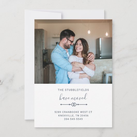 引っ越しました家族の写真の移動のお知らせ (正面)