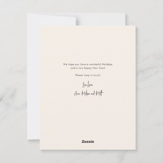 引っ越しました家族の写真コラージュのクリスマスムービング シーズンカード (裏面)