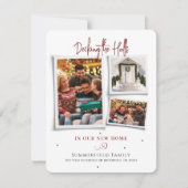 引っ越しました家族の写真コラージュ移動クリスマス シーズンカード (正面)