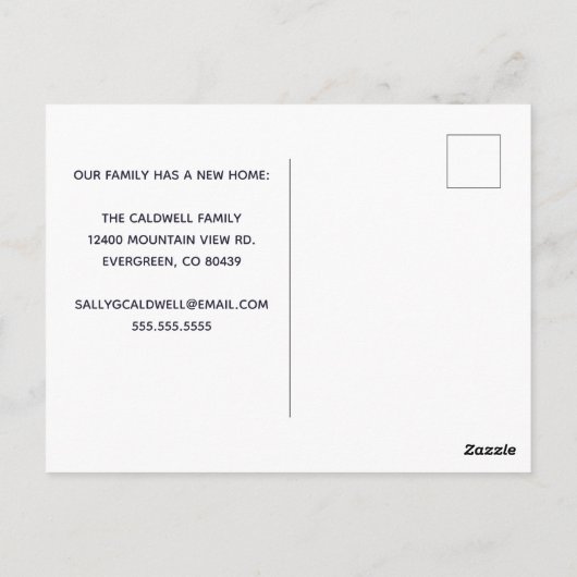 引っ越しました山の日の出の住所の変更 ポストカード (裏面)