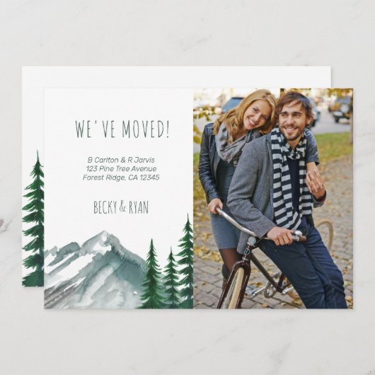 引っ越しました山林の写真の移動 案内状 (正面/裏面)