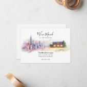 引っ越しました市と国の移動に関する発表 ノートカード (正面/裏面インサイチュ)