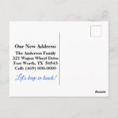 引っ越しました引っ越し祝いパーティープラントの移動発表 ポストカード (裏面)