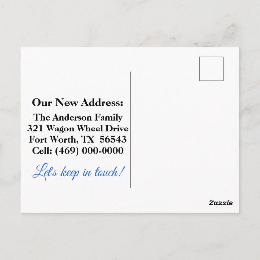 引っ越しました引っ越し祝いパーティープラントの移動発表 ポストカード (裏面)