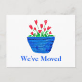 引っ越しました引っ越し祝いパーティープラントの移動発表 ポストカード (正面)