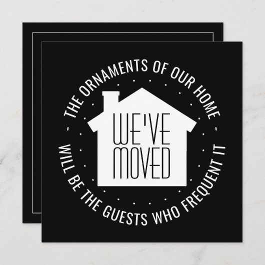 引っ越しました引っ越し祝いパーティー招待状の新しいアドレス (正面/裏面)