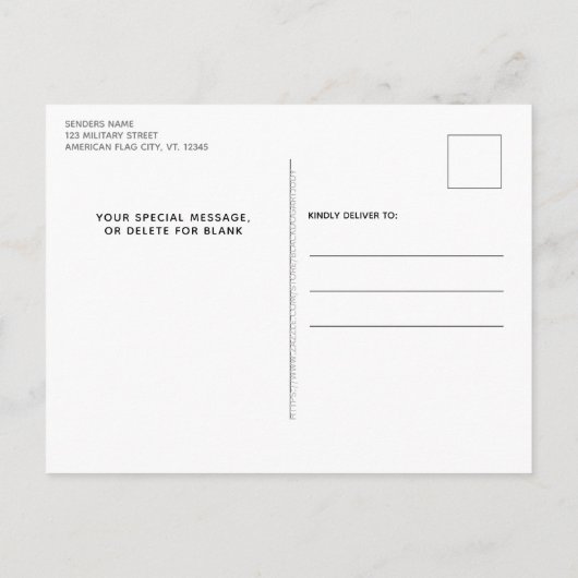 引っ越しました愛国米国アメリカ国旗の移動 案内ポストカード (裏面)