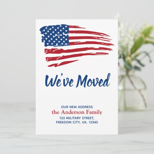 引っ越しました愛国米国アメリカ国旗の移動 案内状 (スタンド正面)