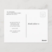 引っ越しました感謝感動的な発表 ポストカード (裏面)