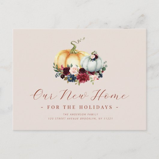 引っ越しました感謝感動的な発表 ポストカード (正面)