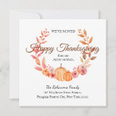 引っ越しました感謝祭リースニューホームムービング 案内状 (正面)