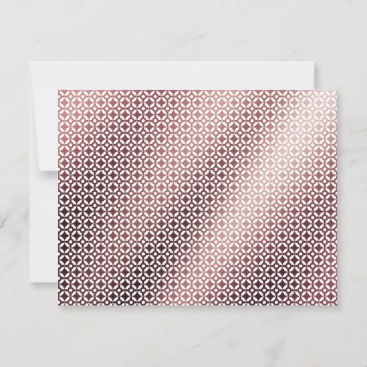 引っ越しました手書きバラ金ゴールドパターンカード 招待状 (裏面)