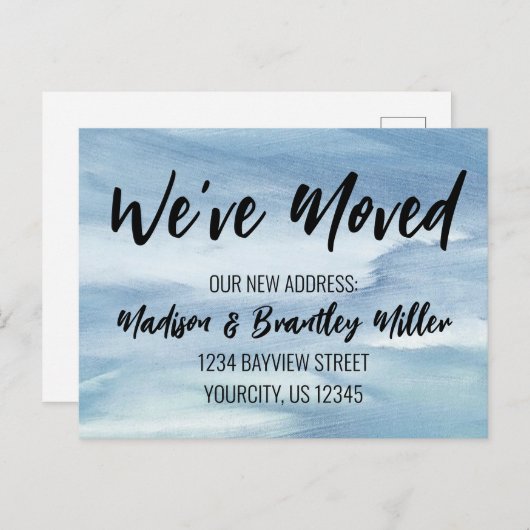 引っ越しました手書き書新しいアドレスP ポストカード (正面/裏面)