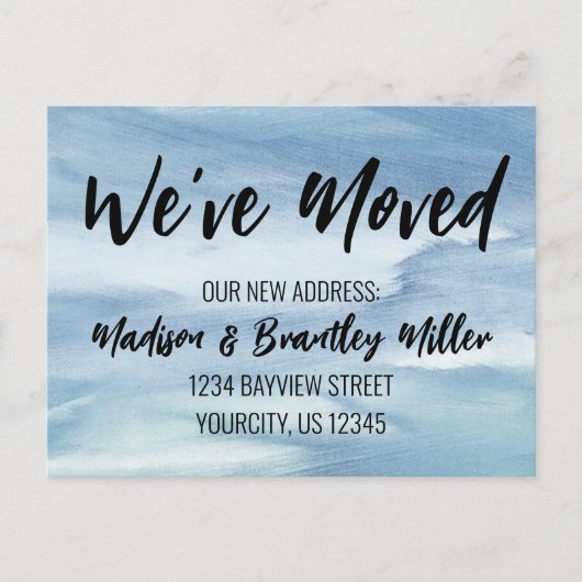 引っ越しました手書き書新しいアドレスP ポストカード (正面)