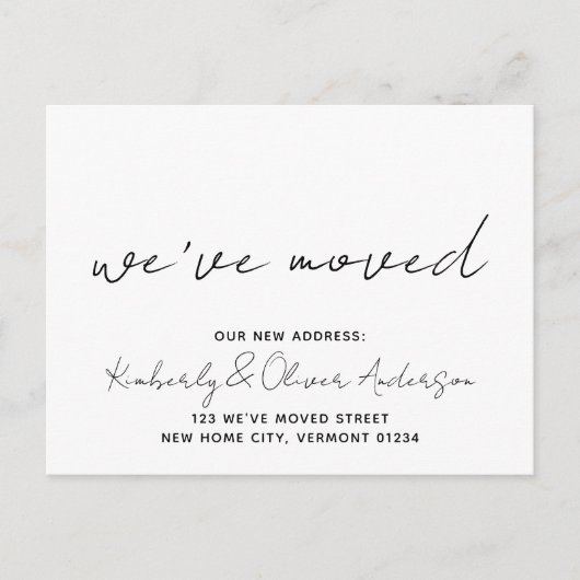 引っ越しました手書き書道アドレスの移動 案内ポストカード (正面)