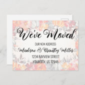 引っ越しました手書き書道秋フローラ ポストカード (正面/裏面)