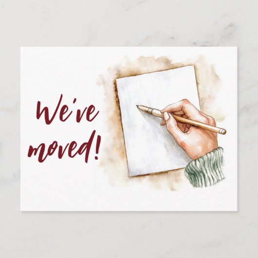 引っ越しました手書き ポストカード (正面)