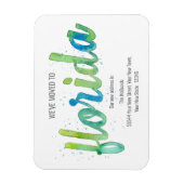 引っ越しました手書水色フロリダムービング マグネット (縦)