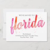 引っ越しました手書水色フロリダムービング 案内状 (正面)