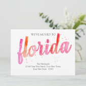 引っ越しました手書水色フロリダムービング 案内状 (スタンド正面)